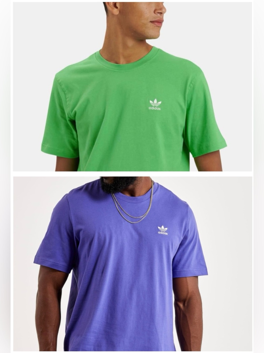 (BUNDLE)  ADIDAS - Men’s Essential Trefoil T-Shirt. (Green/purple) size L